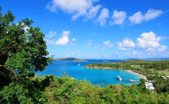 Colorful beach in St John, Virgin Island.
